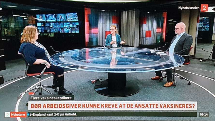 TV2 Nyhetskanalen: Bør arbeidsgivere kreve at de ansatte vaksineres?